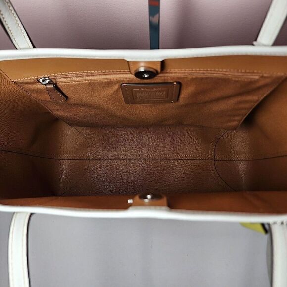 NWT Coach CJ599 City Tote with Hawaiian Print in Canvas & Leather Blue Multi - Picture 7 of 7